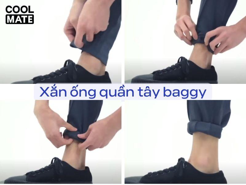 Cách xắn ống quần tây nam dáng baggy