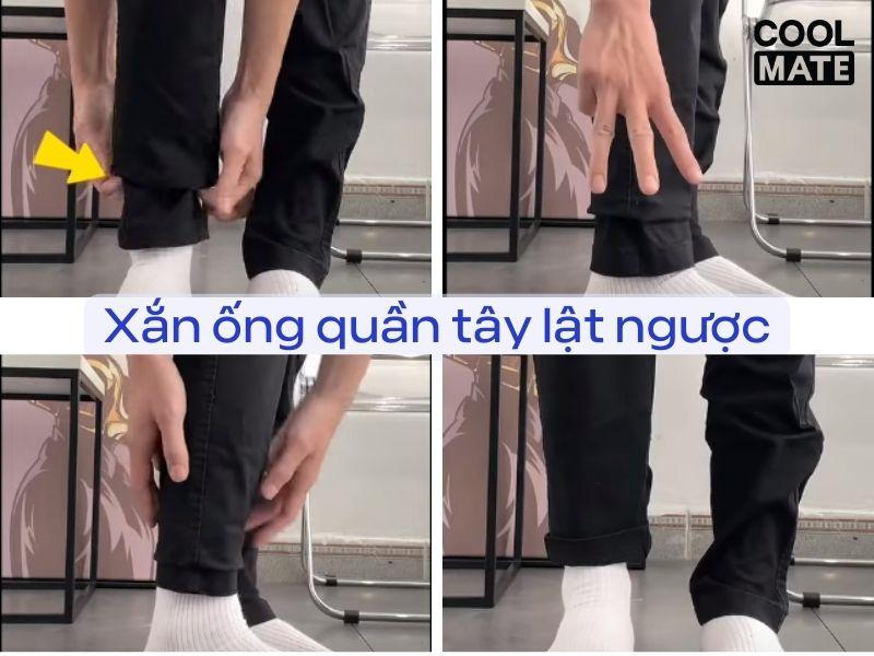 Cách xắn ống quần tây nam lật ngược gấu