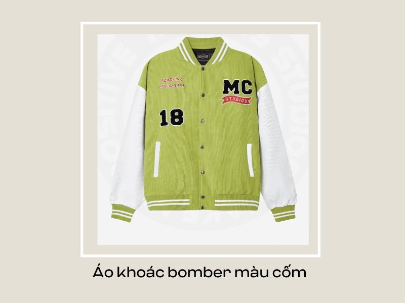 Áo khoác bomber màu cốm