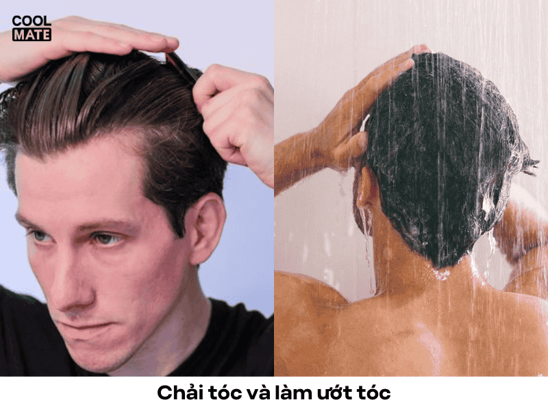 Chải tóc và làm ướt tóc (Nguồn ảnh: Coolmate)