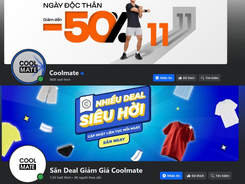 Theo dõi fanpage Coolmate để cập nhật khuyến mãi