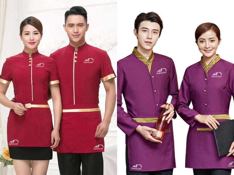 Tạp dề ngắn đeo eo, thường có túi nhỏ