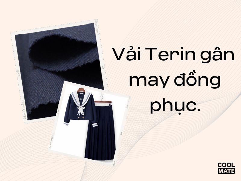 Vải Terin gân may đồng phục.