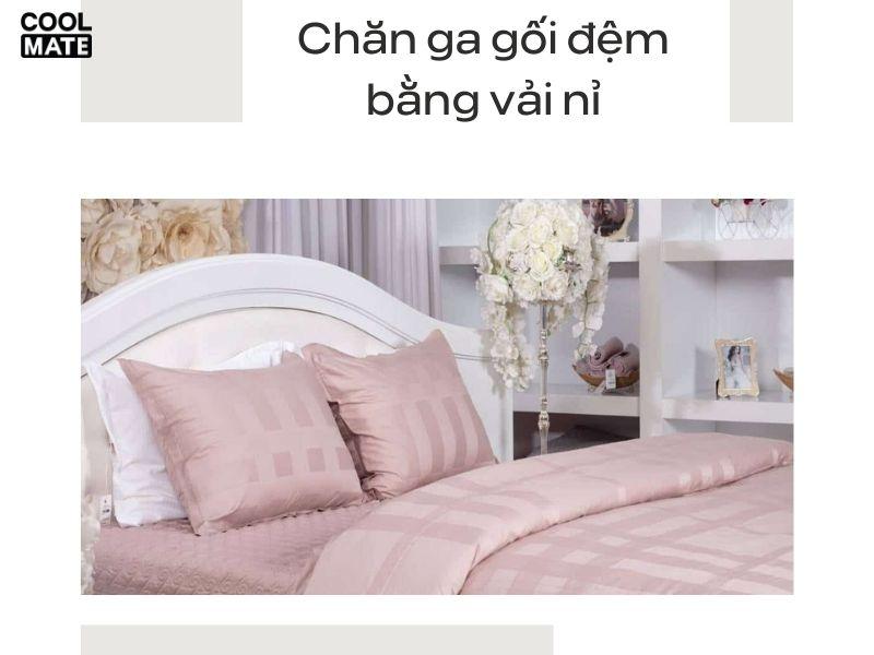 Ứng dụng vải nỉ làm chăn ga gối đệm.