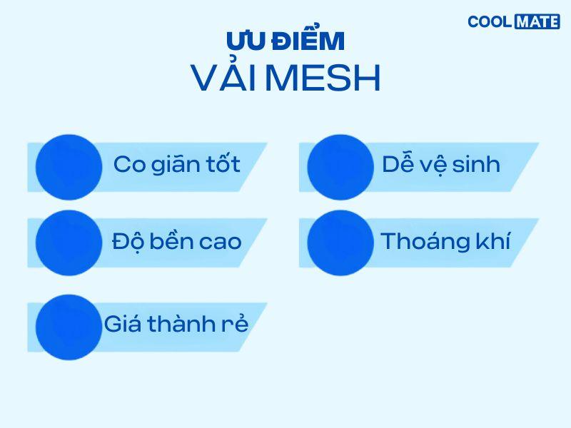 ưu điểm của vải mesh