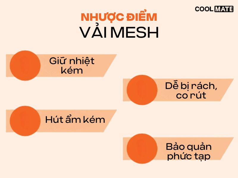 nhược điểm của vải mesh