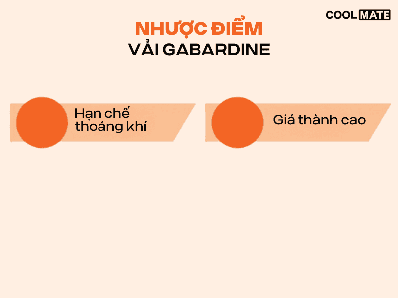 Nhược điểm của vải Gabardine