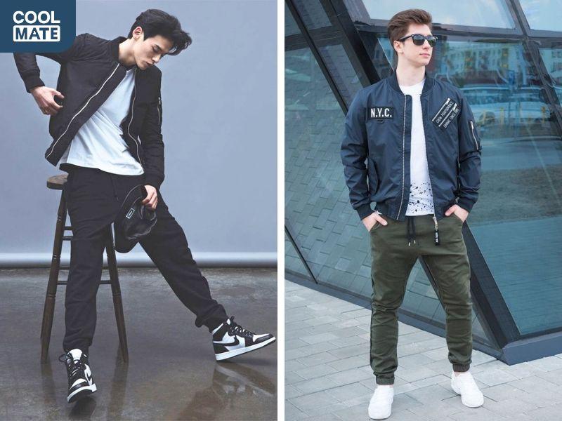 Phối áo gió nam với quần jogger là sự lựa chọn không thể bỏ qua