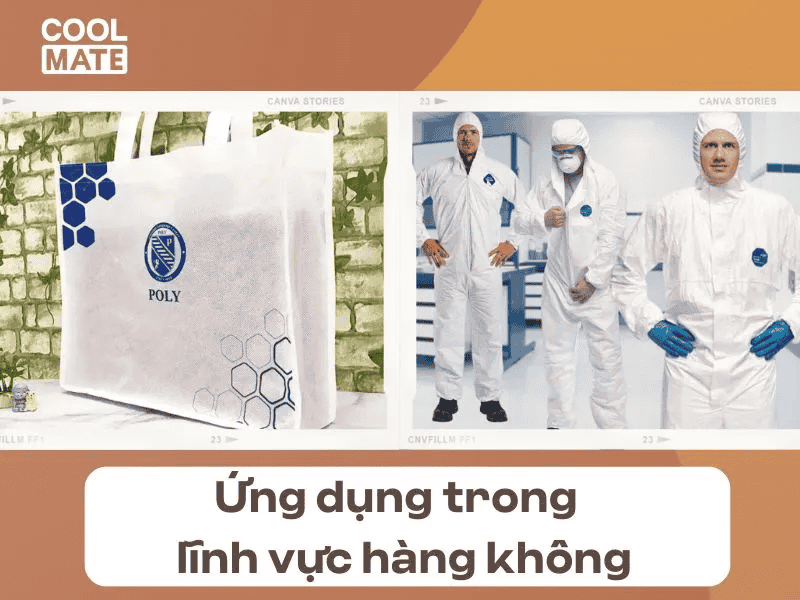 vải không dệt được ứng dụng để làm những sản phẩm dùng một lần cho hành khách hoặc đồ nội thất máy bay