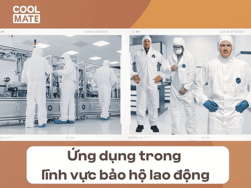 Vải không dệt là chất liệu được sử dụng để làm găng tay, quần áo chống khói bụi