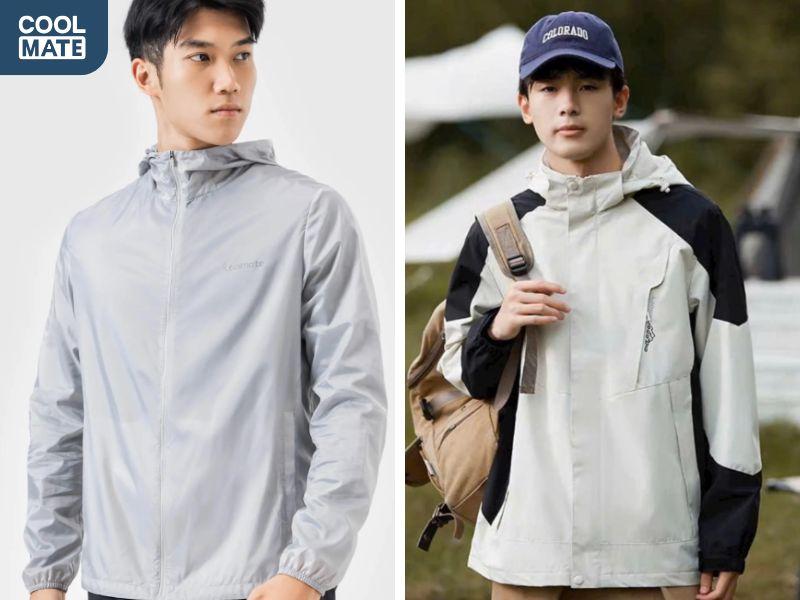 Áo khoác gió nam màu trắng bạc thanh lịch