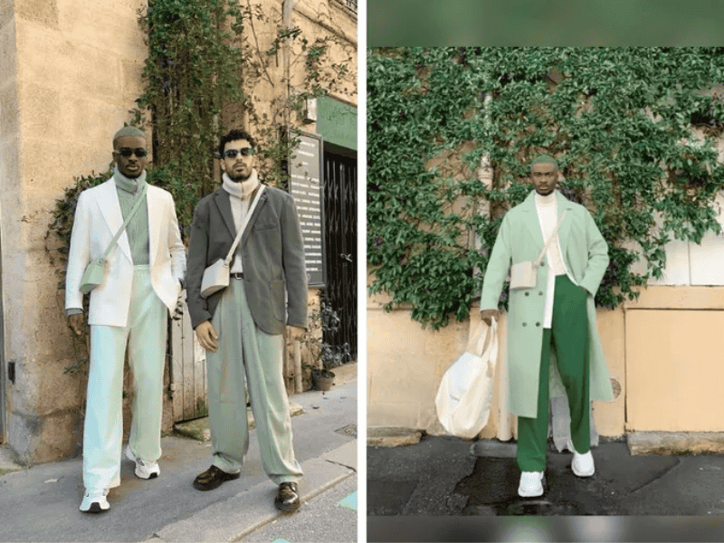 Màu xanh lá pastel và màu trắng kết hợp ăn ý với nhau