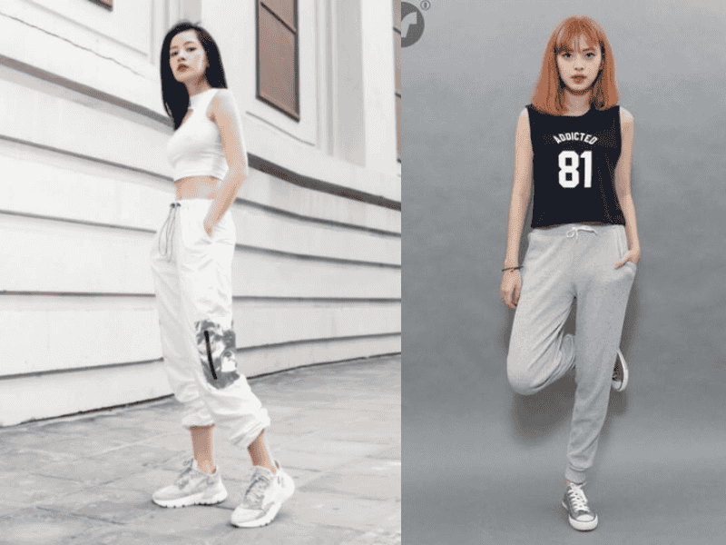 Áo ba lỗ kết hợp quần jogger