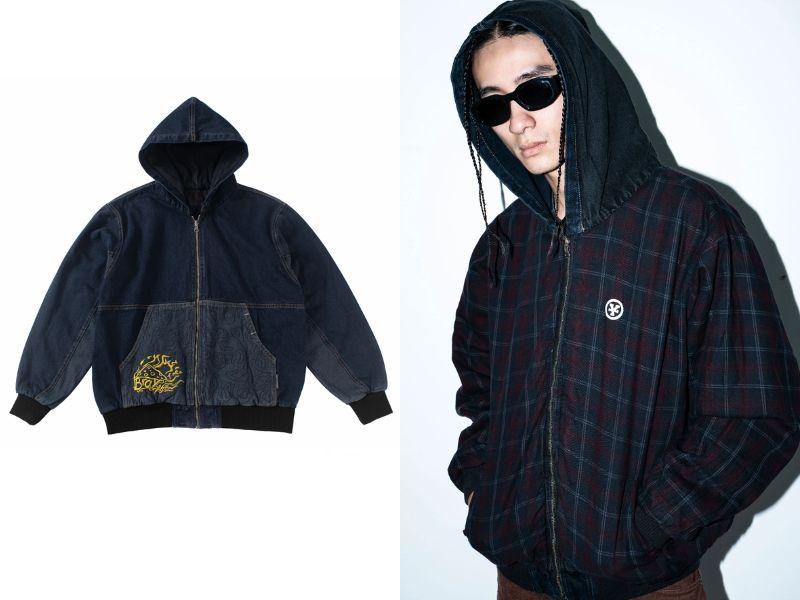 DC x BR Two Tone Denim Hoodie - Blue