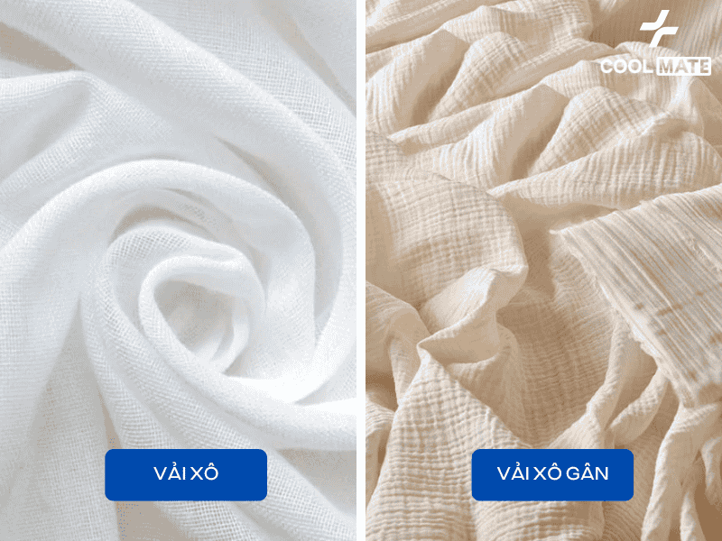 Đặc điểm của vải xô gân là bề mặt có những đường gân nổi nhẹ nhàng