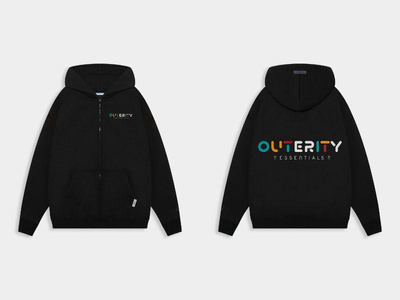 Hoodie Zip Rainbow/Black 