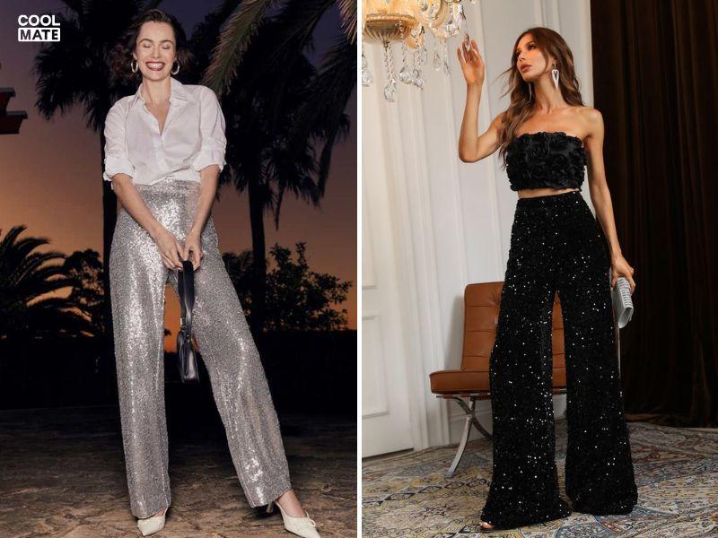 Quần sequin nổi bật