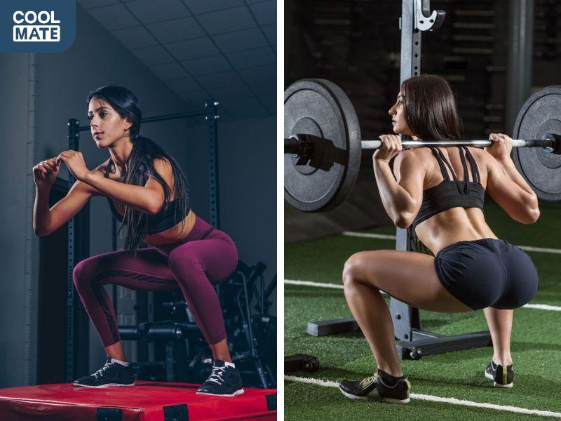 Squat tác động ở phần thân dưới 