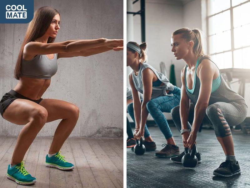 Squat cùng tạ