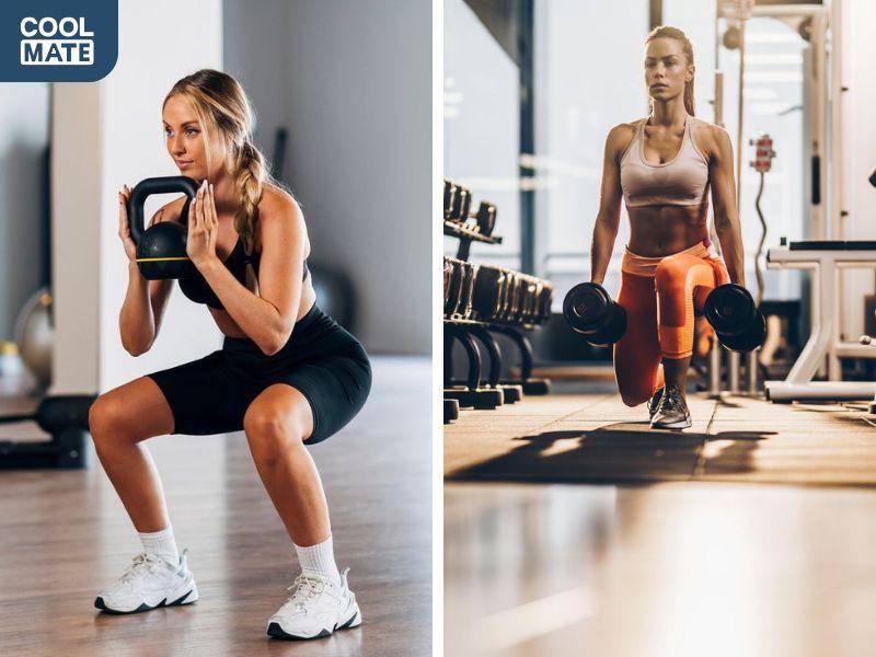 Bài tập squat với tạ