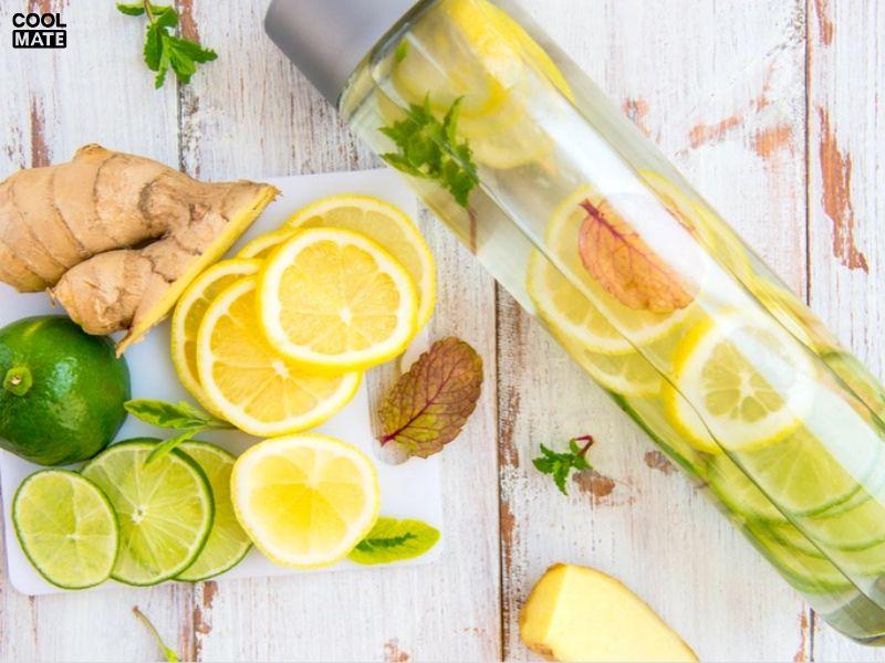 Detox dưa leo + chanh + gừng