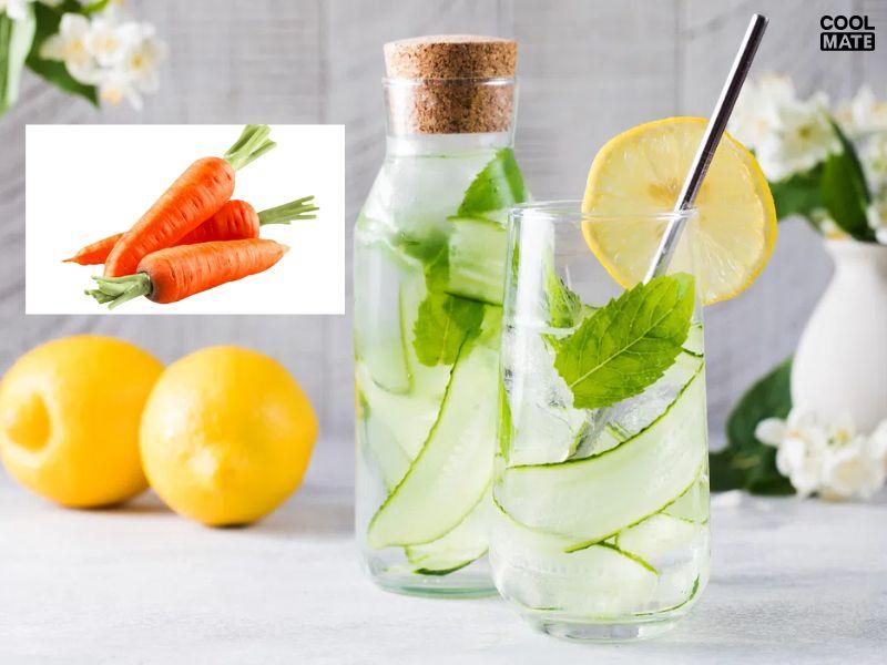 Detox dưa leo + chanh + cà rốt