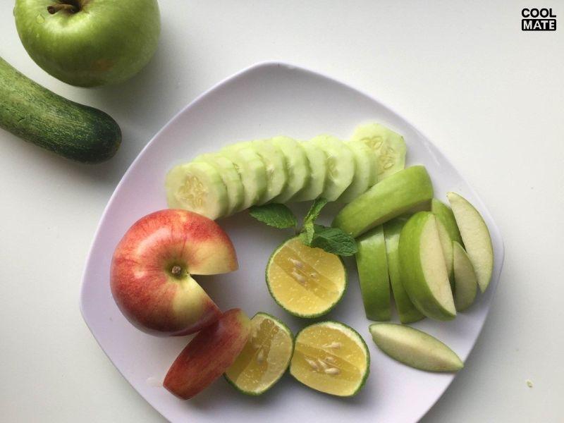 Detox dưa leo + chanh + táo xanh