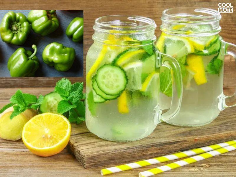 Detox dưa leo + chanh + ớt chuông
