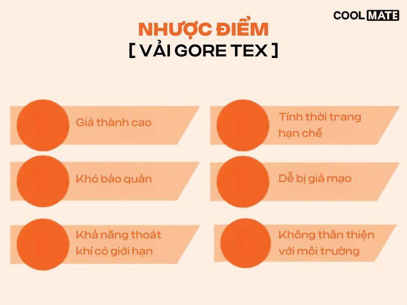  nhược điểm của vải Gore Tex