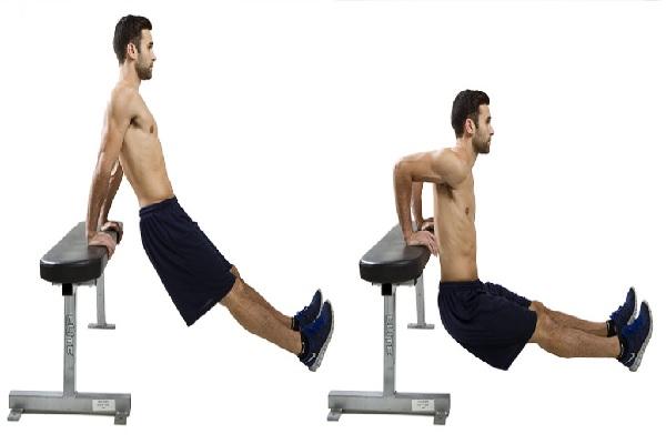Triceps Dips: Đốt cháy mỡ vùng ngực và vai