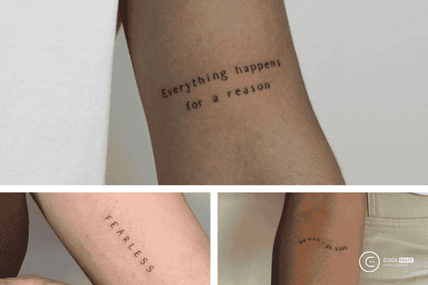 Hình xăm fine line tattoo chủ đề chữ