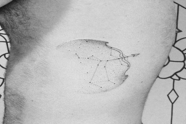 Hình xăm dotwork cung Nhân Mã