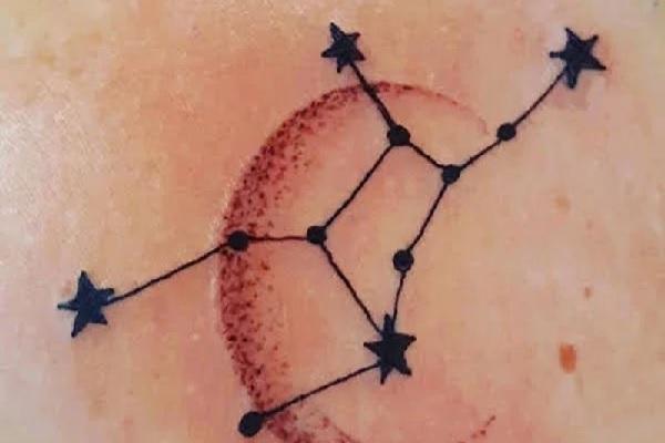 Hình xăm cung Xử Nữ kết hợp hình mặt trăng