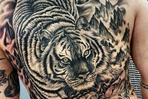 Hình xăm con hổ dành cho nam mệnh Hỏa