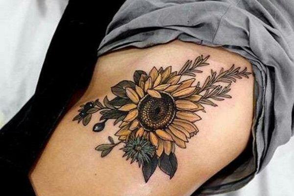 Hình xăm hoa hướng dương dành cho nam mệnh Hỏa