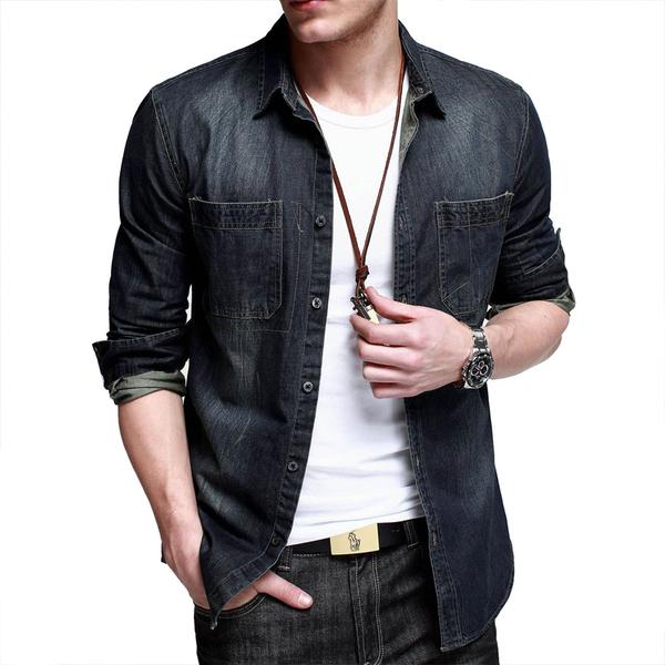 Kiểu J.Crew phù hợp với những chàng trai mặc áo jean có tay áo với thân khác màu
