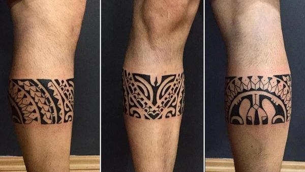 Hình xăm Maori bắp chân mạnh mẽ