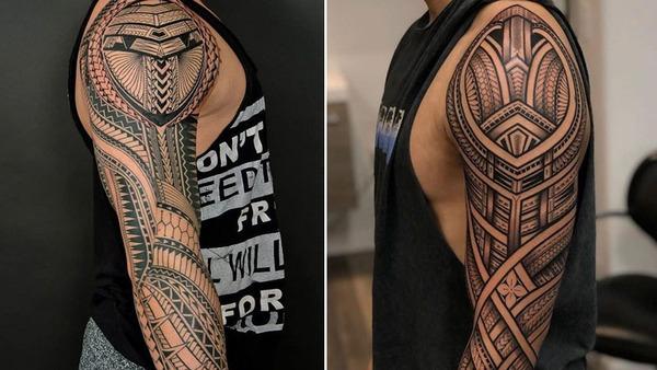 Hình xăm Maori bắp tay độc đáo