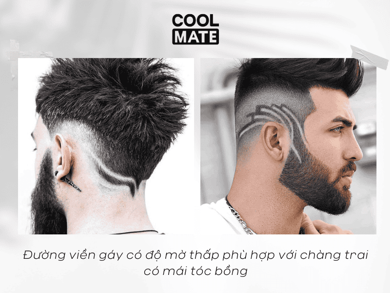 Đường viền gáy có độ mờ thấp, phù hợp với tóc bồng bềnh
