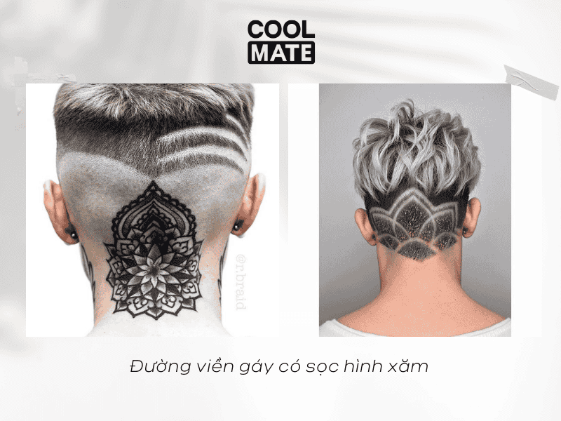 Đường viền gáy có sọc hình xăm
