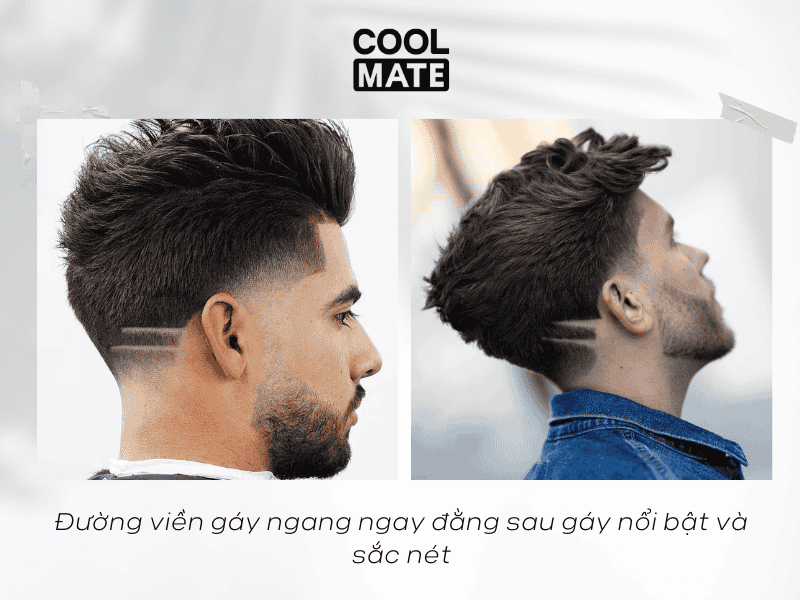 Đường viền gáy ngang, ngay đằng sau gáy nổi bật và sắc nét