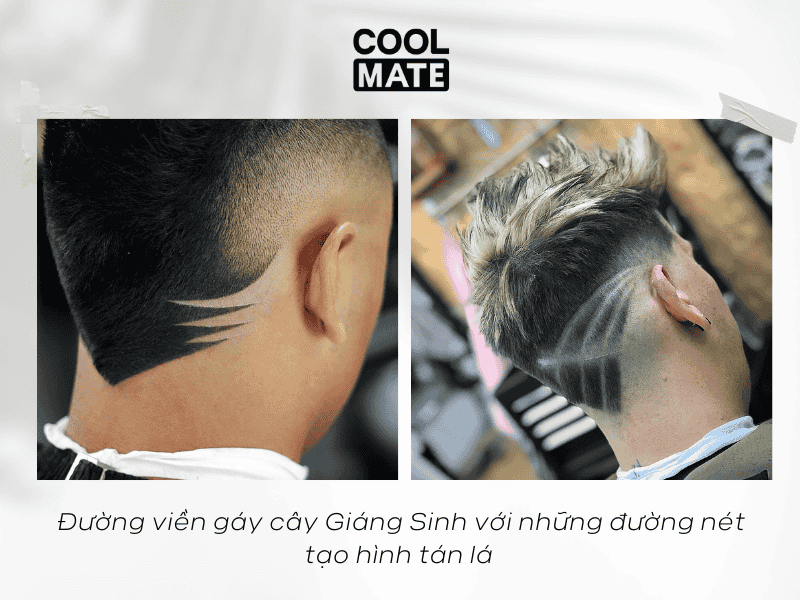 Đường viền gáy cây Giáng Sinh, những đường nét tạo hình tán lá