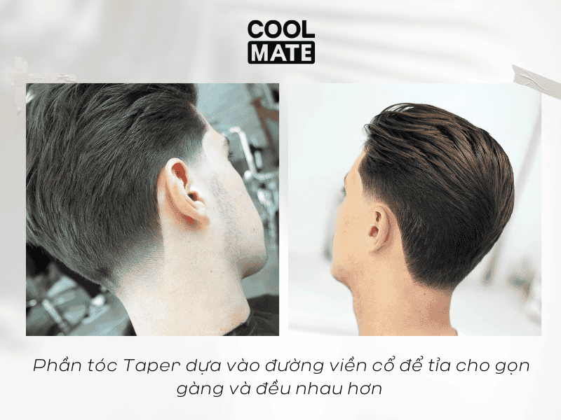 Taper Neckline: tỉa gọn gàng và đều nhau