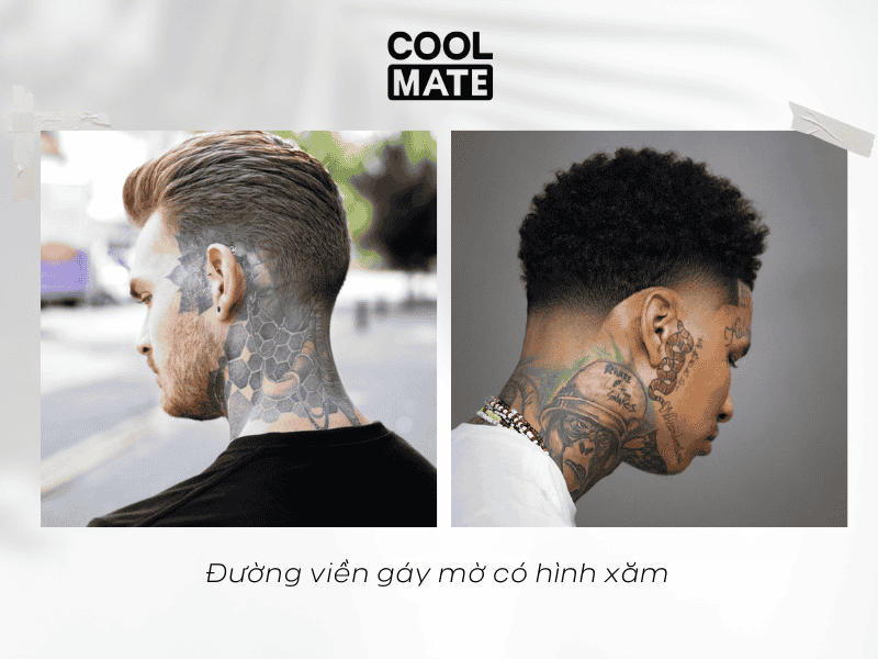 Đường viền gáy mờ có hình xăm
