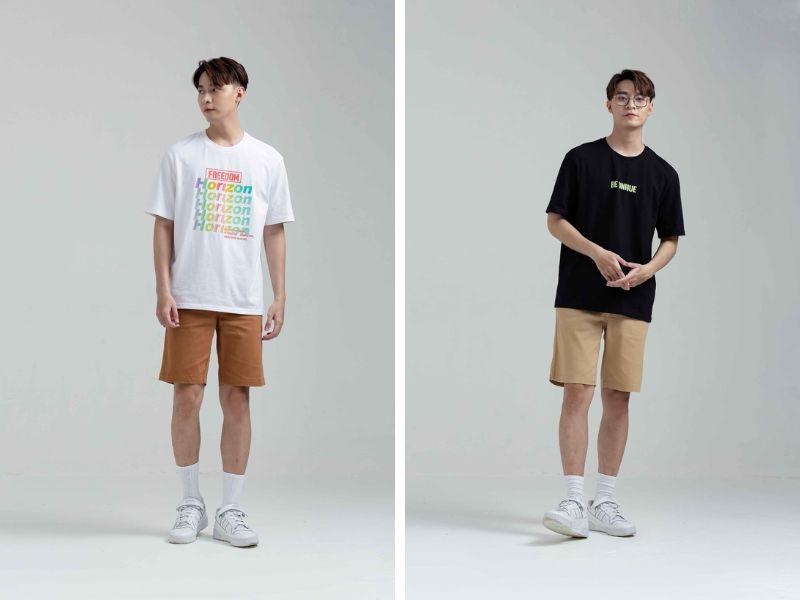 Áo thun + quần short - cá tính, năng động