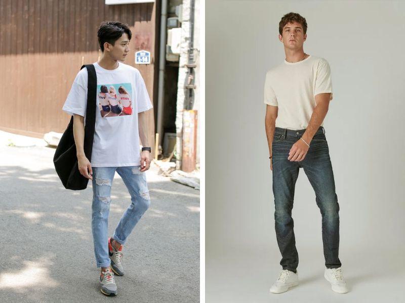 Áo thun + quần jeans - công thức hoàn hảo