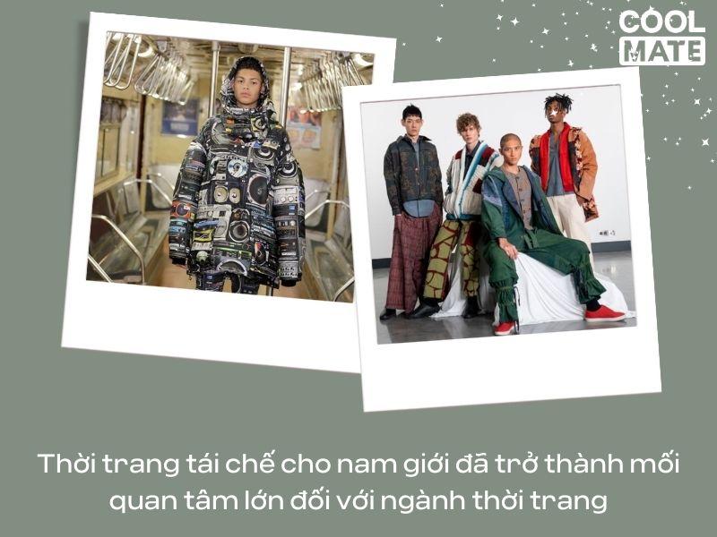 Ví dụ về trang phục tái chế nam: Áo sơ mi và quần kaki được làm từ vật liệu tái chế