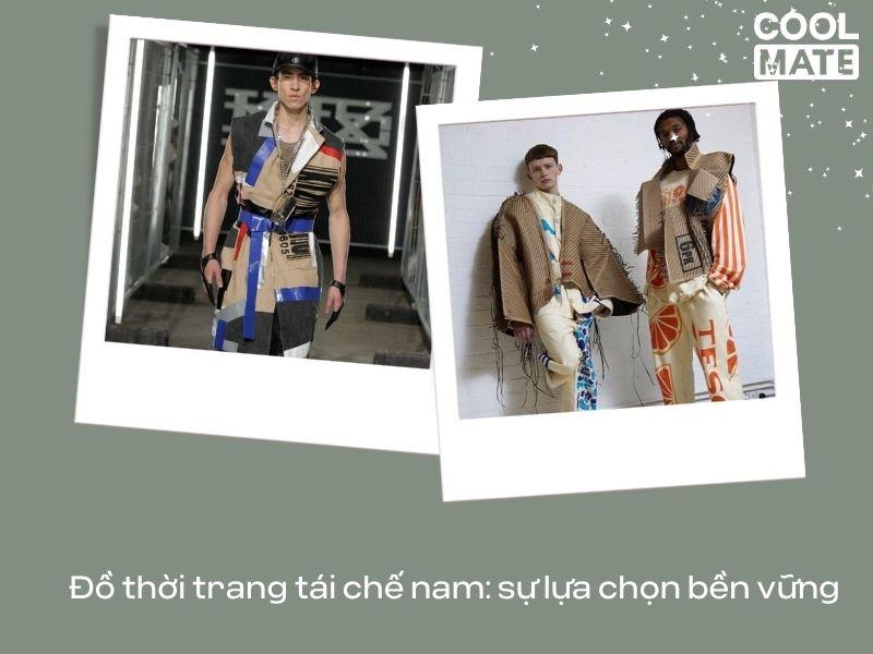 Áo khoác và quần được làm từ vật liệu tái chế, thể hiện phong cách thời trang bền vững