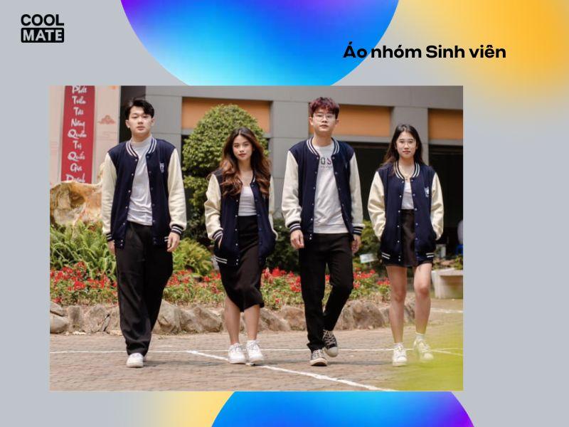Áo nhóm đồng phục Đại học Quốc gia Hà Nội thể hiện sự đoàn kết, tự hào và bản sắc của từng trường, lớp học.