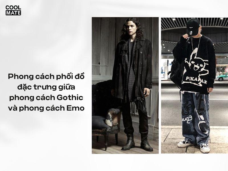Phong cách phối đồ đặc trưng giữa phong cách Gothic và Emo